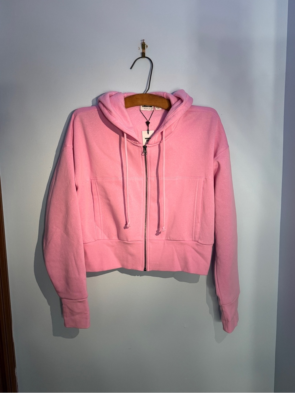 Noisy May Zip Hoodie Sweatshirt Pastel Pink Woman’s L